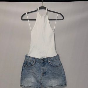 Alexander wang halter top/denim skirt dress